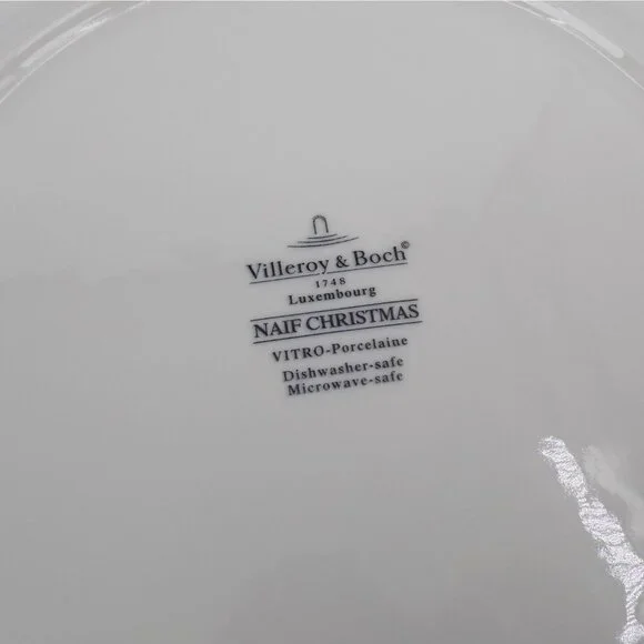 Set of 2 Villeroy & Boch Naif Christmas Dinner Plate Laplau 10.5 in diameter - Picture 11 of 11
